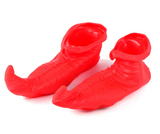 ELF SHOES Christmas Costume Elves Latex Dress Up Party Xmas St Patricks Day Boots - Red