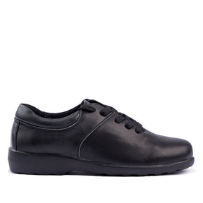 Sfida Emily Senior Kids Leather Lace Up School Shoes - Black (Boys/Girls) - BLACK