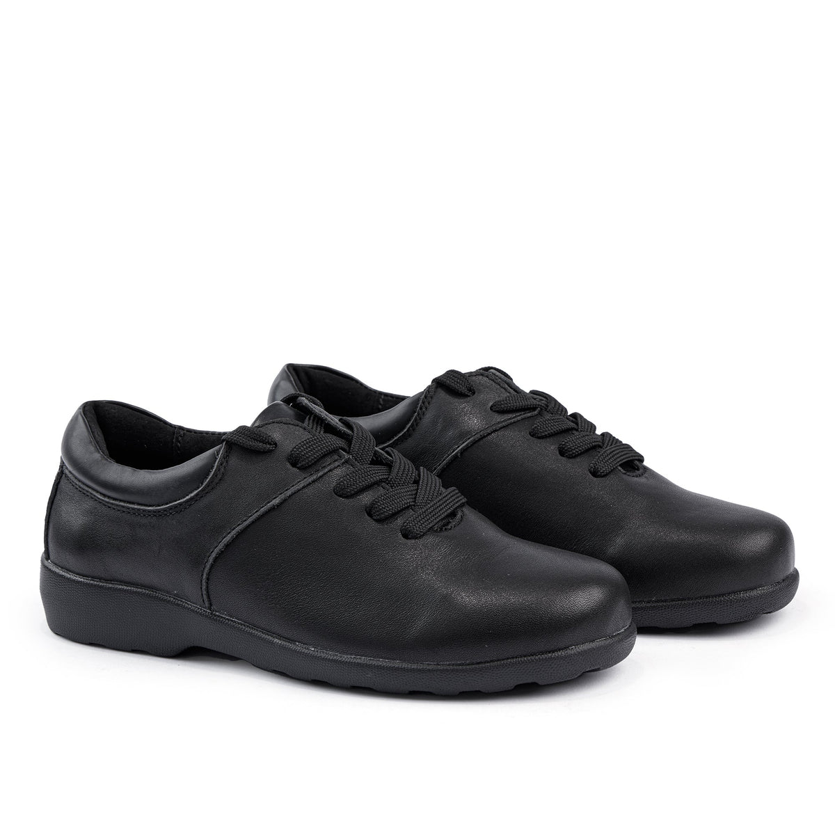 Sfida Emily Senior Kids Leather Lace Up School Shoes - Black (Boys/Girls)