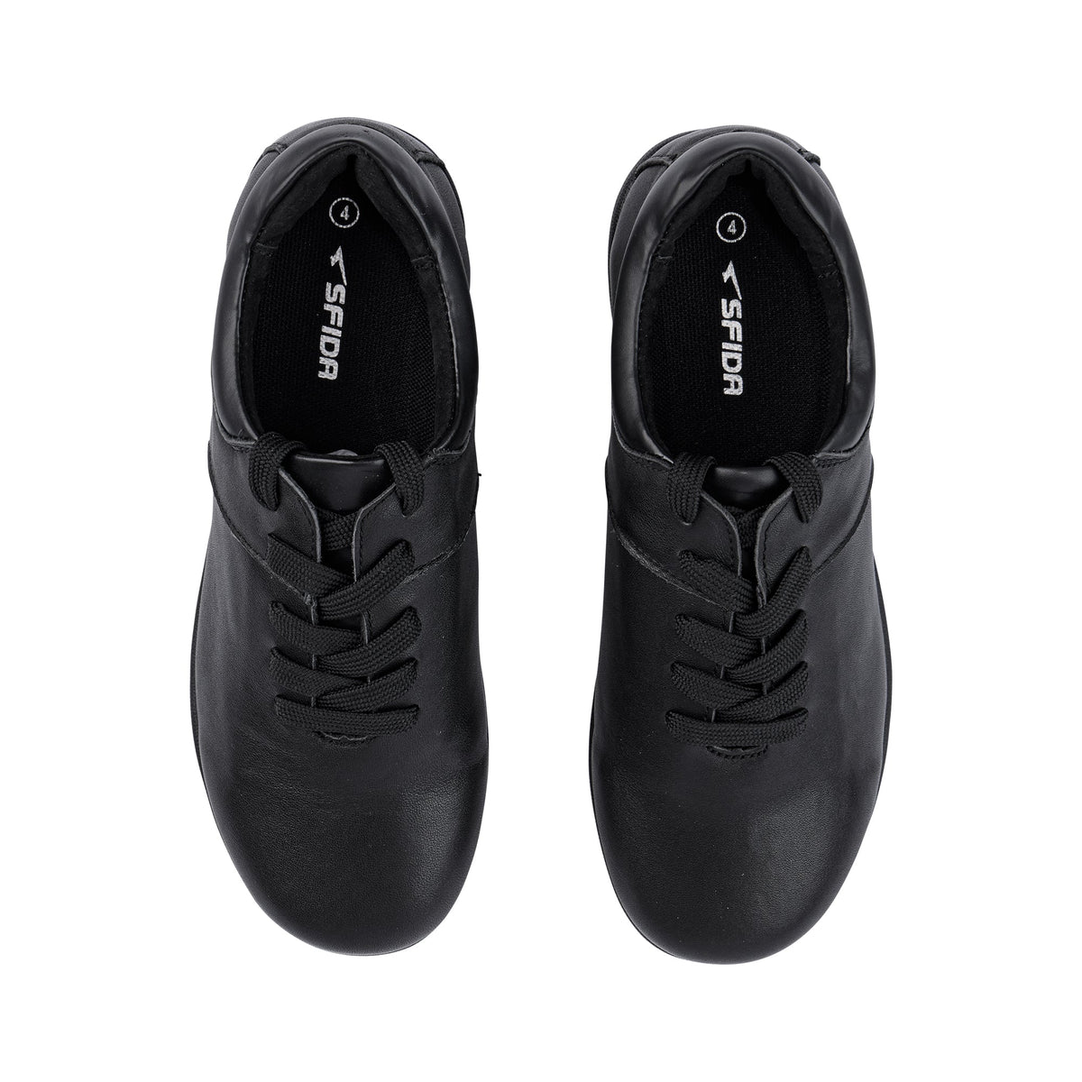 Sfida Emily Senior Kids Leather Lace Up School Shoes - Black (Boys/Girls)