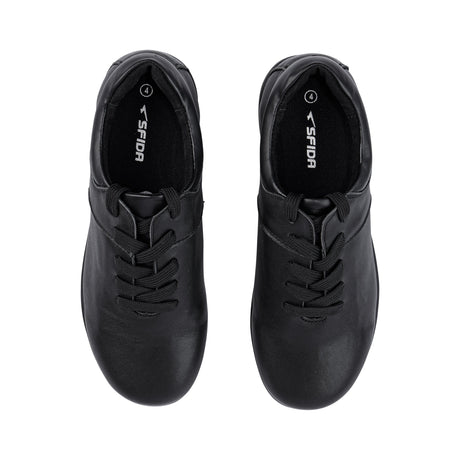 Sfida Emily Senior Kids Leather Lace Up School Shoes - Black (Boys/Girls)