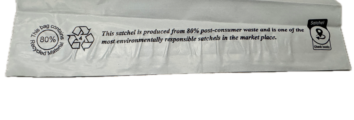 Enviro 80 Recycled Courier Satchel – 500g Self-Seal Poly Mailer (355x220x45mm)