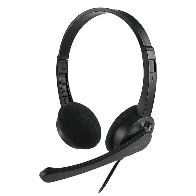 Stereo Sound Headset Wired Headphones in Black