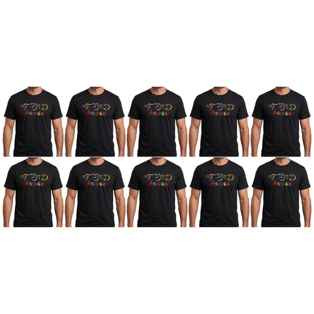 10x Adult Kangaroo/Koala/Wombat Australian Animals T-Shirt Bulk Pack - Black (100% Cotton Souvenir Gift Tee Top)