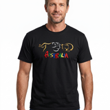 Adult Kangaroo/Koala/Wombat Australian Animals T-Shirt - Black (100% Cotton Souvenir Gift Tee Top)