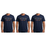 3x Adult Kangaroo/Koala/Wombat Australian Animals T-Shirt Pack - Navy Blue (100% Cotton Souvenir Gift Tee Top)