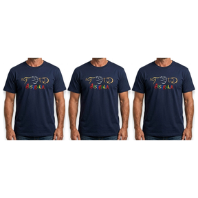 3x Adult Kangaroo/Koala/Wombat Australian Animals T-Shirt Pack - Navy Blue (100% Cotton Souvenir Gift Tee Top)