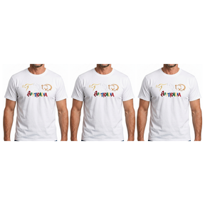 3x Adult Kangaroo/Koala/Wombat Australian Animals T-Shirt Pack - White (100% Cotton Souvenir Gift Tee Top)