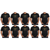 10x Adult Kangaroo Australia T-Shirt Bulk Pack - Black (100% Cotton Souvenir Gift Tee Top)