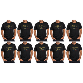 10x Adult Kangaroo Australia T-Shirt Bulk Pack - Black (100% Cotton Souvenir Gift Tee Top)