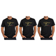 3x Adult Kangaroo Australia T-Shirt Pack - Black (100% Cotton Souvenir Gift Tee Top)