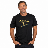 Adult Kangaroo Australia T-Shirt - Black (100% Cotton Souvenir Gift Tee Top)