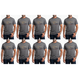 10x Adult Kangaroo Australia T-Shirt Bulk Pack - Grey Marle (100% Cotton Souvenir Gift Tee Top)