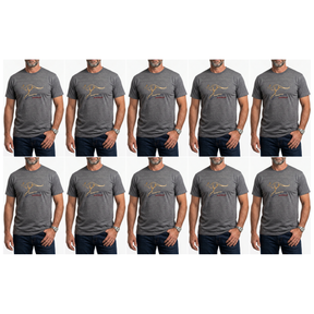 10x Adult Kangaroo Australia T-Shirt Bulk Pack - Grey Marle (100% Cotton Souvenir Gift Tee Top)