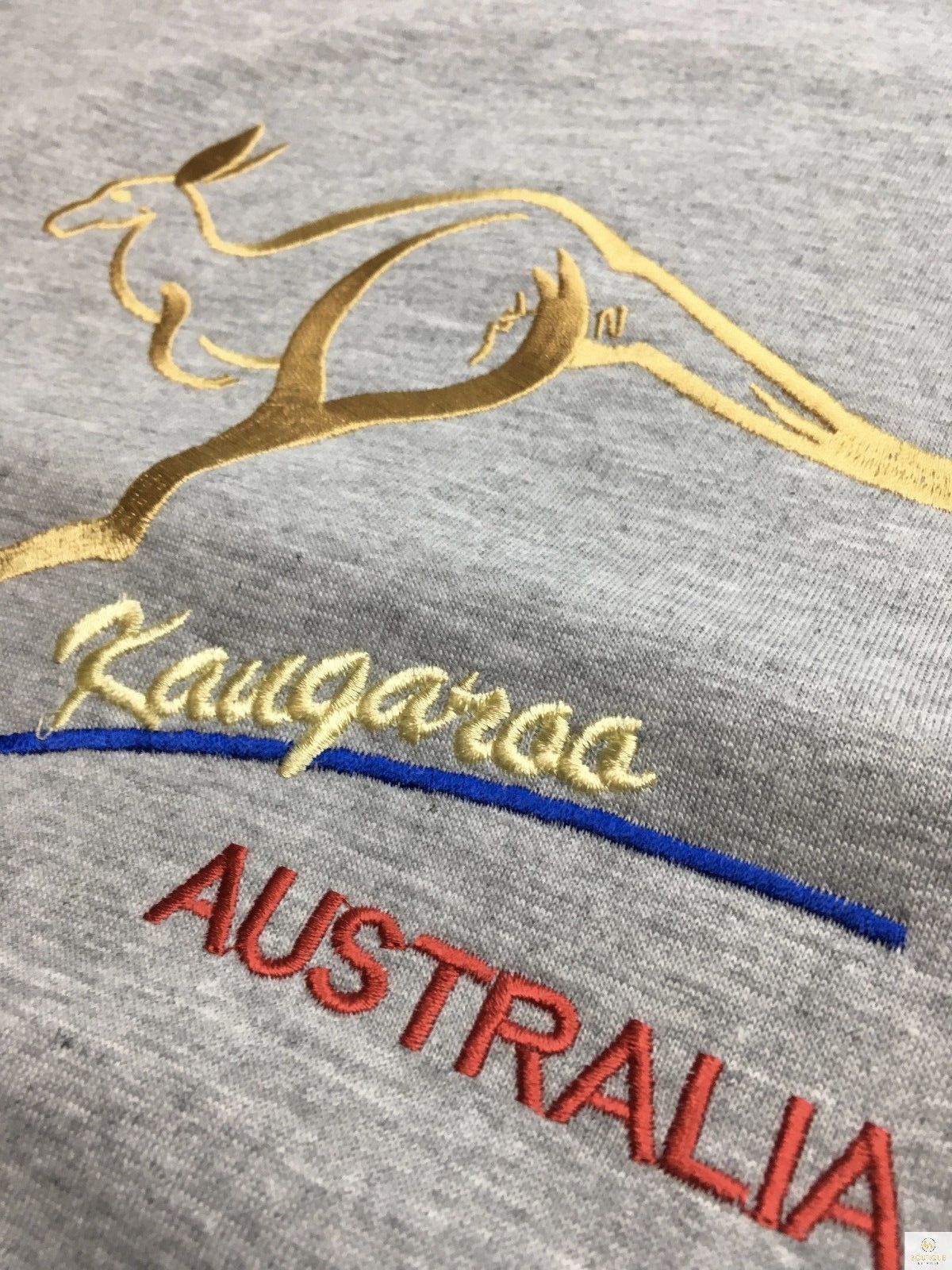 Adult Kangaroo Australia T-Shirt - Grey Marle (100% Cotton Souvenir Gift Tee Top)