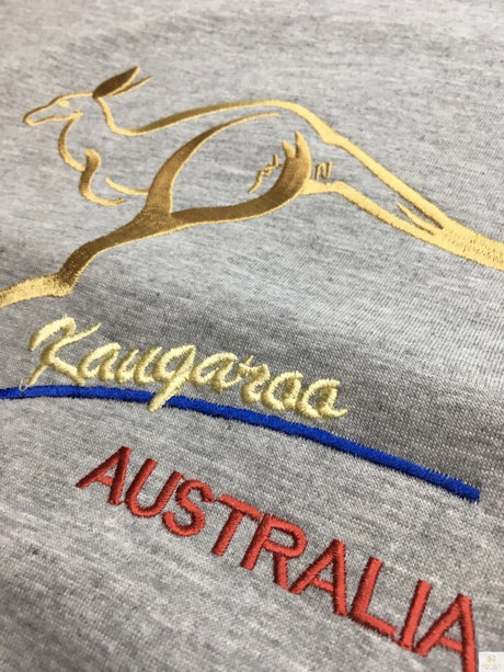 10x Adult Kangaroo Australia T-Shirt Bulk Pack - Grey Marle (100% Cotton Souvenir Gift Tee Top)
