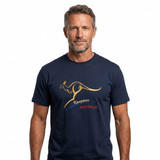 Adult Kangaroo Australia T-Shirt - Navy Blue (100% Cotton Souvenir Gift Tee Top)