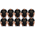 10x Adult Australia Map, Icons & Animals T-Shirt Bulk Pack - Black (100% Cotton Souvenir Gift Tee Top)