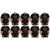 10x Adult Australia Map, Icons & Animals T-Shirt Bulk Pack - Black (100% Cotton Souvenir Gift Tee Top)