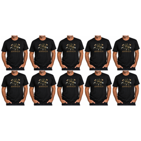 10x Adult Australia Map, Icons & Animals T-Shirt Bulk Pack - Black (100% Cotton Souvenir Gift Tee Top)
