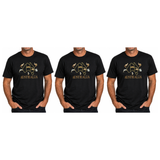 3x Adult Australia Map, Icons & Animals T-Shirt Pack - Black (100% Cotton Souvenir Gift Tee Top)