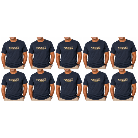10x Adult Australia Wildlife T-Shirt Bulk Pack - Navy Blue (100% Cotton Souvenir Gift Top)
