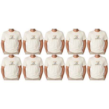 10x Adult Koala Melbourne Australia T-Shirt Bulk Pack - Cream (100% Cotton Souvenir Gift Tee Top)
