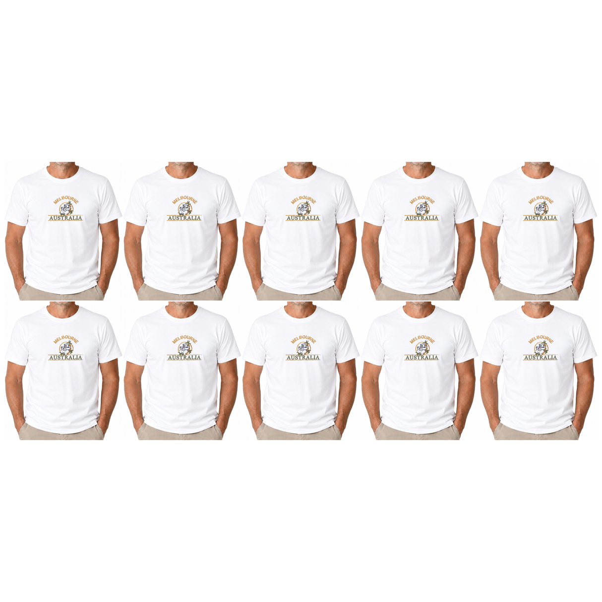10x Adult Koala Melbourne Australia T-Shirt Bulk Pack - White (100% Cotton Souvenir Gift Tee Top)