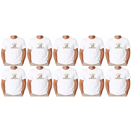 10x Adult Koala Melbourne Australia T-Shirt Bulk Pack - White (100% Cotton Souvenir Gift Tee Top)