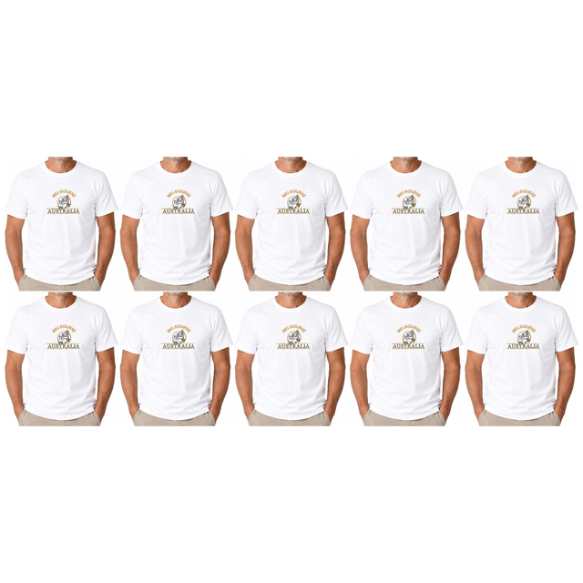 10x Adult Koala Melbourne Australia T-Shirt Bulk Pack - White (100% Cotton Souvenir Gift Tee Top)