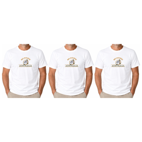 3x Adult Koala Melbourne Australia T-Shirt Pack - White (100% Cotton Souvenir Gift Tee Top)