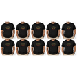 10x Adult Kangaroo Melbourne Australia T-Shirt Bulk Pack - Black (100% Cotton Souvenir Gift Tee Top)