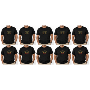 10x Adult Kangaroo Melbourne Australia T-Shirt Bulk Pack - Black (100% Cotton Souvenir Gift Tee Top)