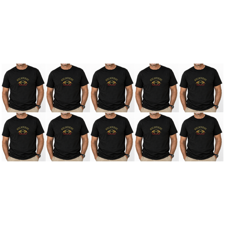 10x Adult Kangaroo Melbourne Australia T-Shirt Bulk Pack - Black (100% Cotton Souvenir Gift Tee Top)