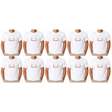 10x Adult Kangaroo Melbourne Australia T-Shirt Bulk Pack - White (100% Cotton Souvenir Gift Tee Top)