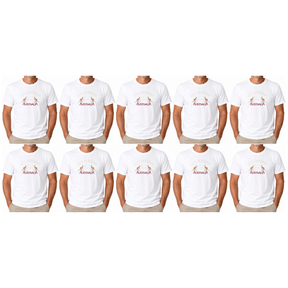 10x Adult Kangaroo Melbourne Australia T-Shirt Bulk Pack - White (100% Cotton Souvenir Gift Tee Top)