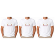 3x Adult Kangaroo Melbourne Australia T-Shirt Pack - White (100% Cotton Souvenir Gift Tee Top)