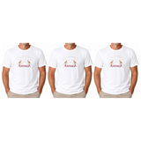 3x Adult Kangaroo Melbourne Australia T-Shirt Pack - White (100% Cotton Souvenir Gift Tee Top)