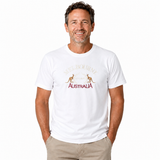 Adult Kangaroo Melbourne Australia T-Shirt - White (100% Cotton Souvenir Gift Tee Top)