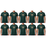 10x Adult Kangaroo Down Under Australia T-Shirt Bulk Pack - Bottle Green (100% Cotton Souvenir Gift Tee Top)