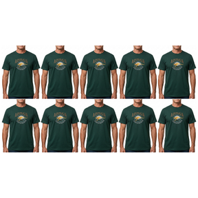 10x Adult Kangaroo Down Under Australia T-Shirt Bulk Pack - Bottle Green (100% Cotton Souvenir Gift Tee Top)