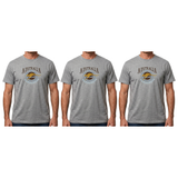 3x Adult Kangaroo Down Under Australia T-Shirt Pack - Grey (100% Cotton Souvenir Gift Tee Top)