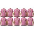 10x Adult Kangaroo Down Under Australia T-Shirt Bulk Pack - Pink (100% Cotton Souvenir Gift Tee Top)