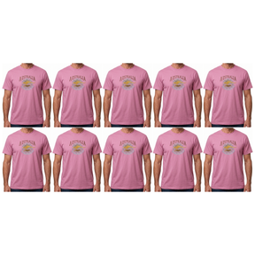 10x Adult Kangaroo Down Under Australia T-Shirt Bulk Pack - Pink (100% Cotton Souvenir Gift Tee Top)
