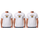 3x Adult Kangaroo Down Under Australia T-Shirt Pack - White (100% Cotton Souvenir Gift Tee Top)