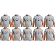 10x Adult Australian "AUS" Flag Souvenir T-Shirt Bulk Pack - Grey (Cotton Blend Tee Top)