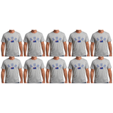 10x Adult Australian "AUS" Flag Souvenir T-Shirt Bulk Pack - Grey (Cotton Blend Tee Top)