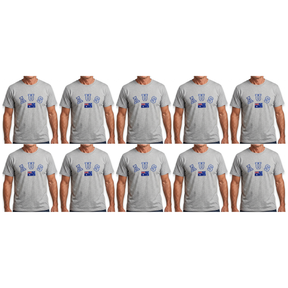 10x Adult Australian "AUS" Flag Souvenir T-Shirt Bulk Pack - Grey (Cotton Blend Tee Top)