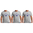 3x Adult Australian "AUS" Flag Souvenir T-Shirt Pack - Grey (Cotton Blend Tee Top)