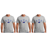 3x Adult Australian "AUS" Flag Souvenir T-Shirt Pack - Grey (Cotton Blend Tee Top)
